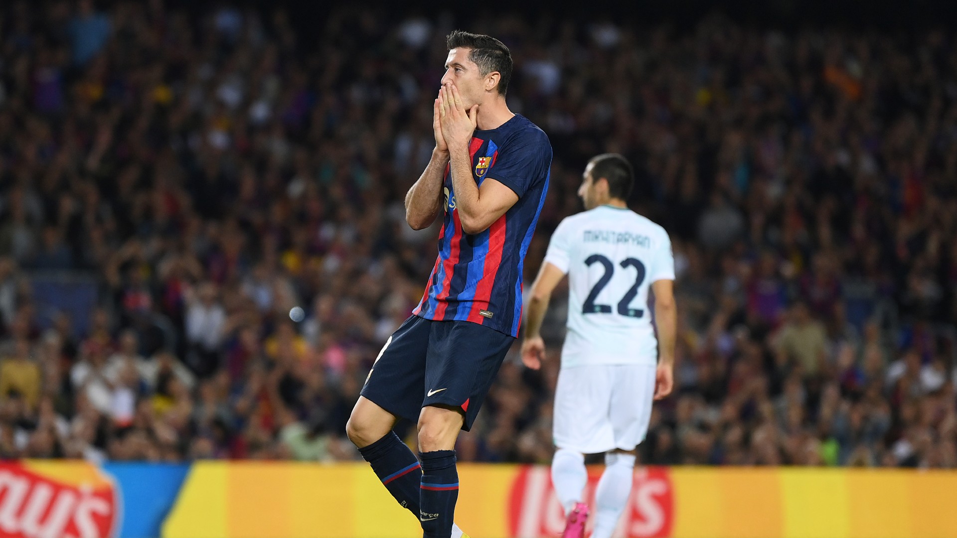 Robert Lewandowski managed a brace but Barcelona will likely be playing Europa League football again this season