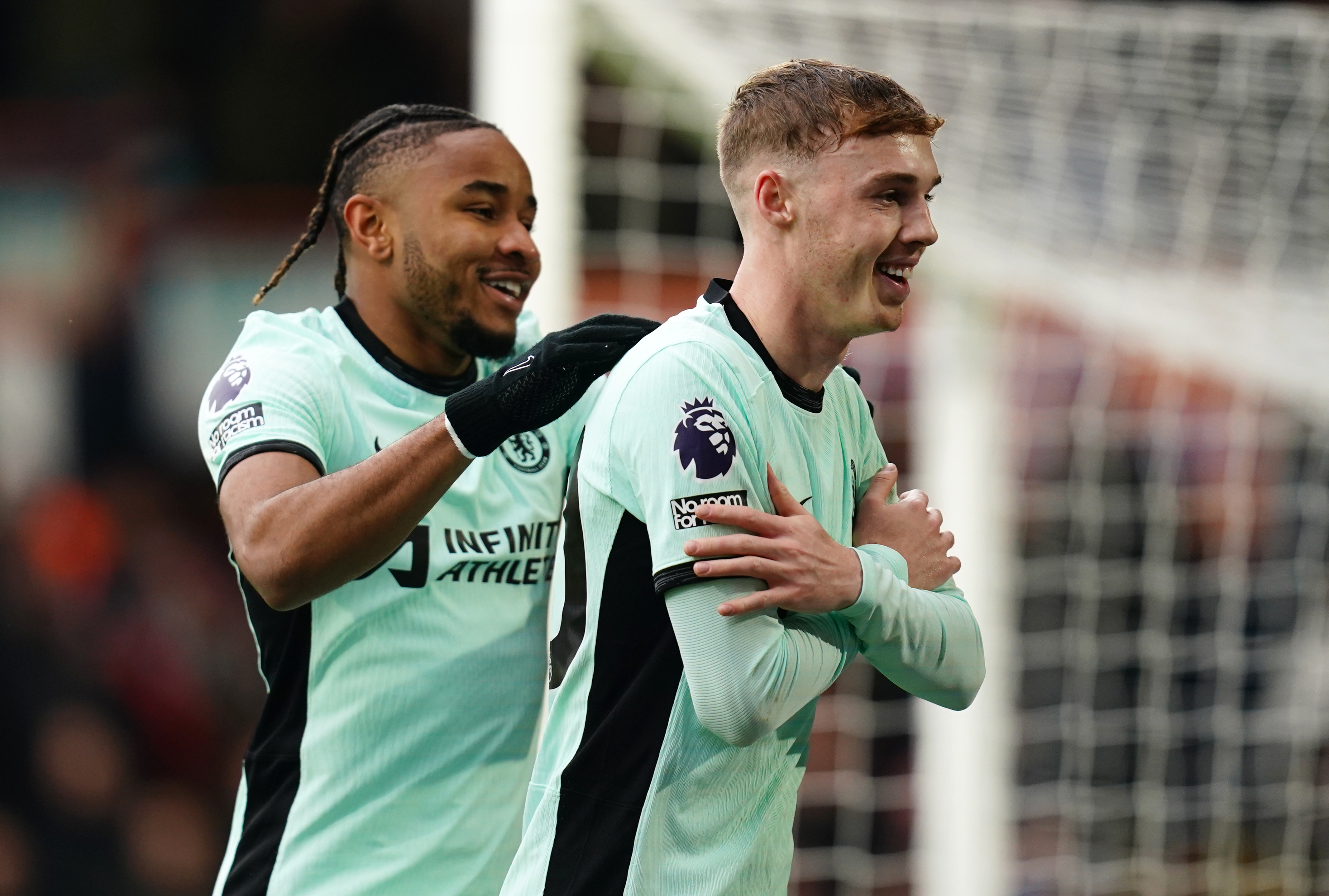 Chelsea’s Cole Palmer (right) celebrates scoring