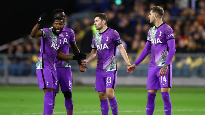Tottenham players debate among one another during a timid outing against Vitesse
