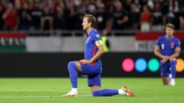 Harry Kane and the rest of England's players took the knee before kick-off against Hungary