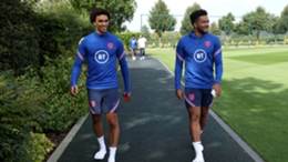 Trent Alexander-Arnold (L) and Reece James (R) on international duty with England