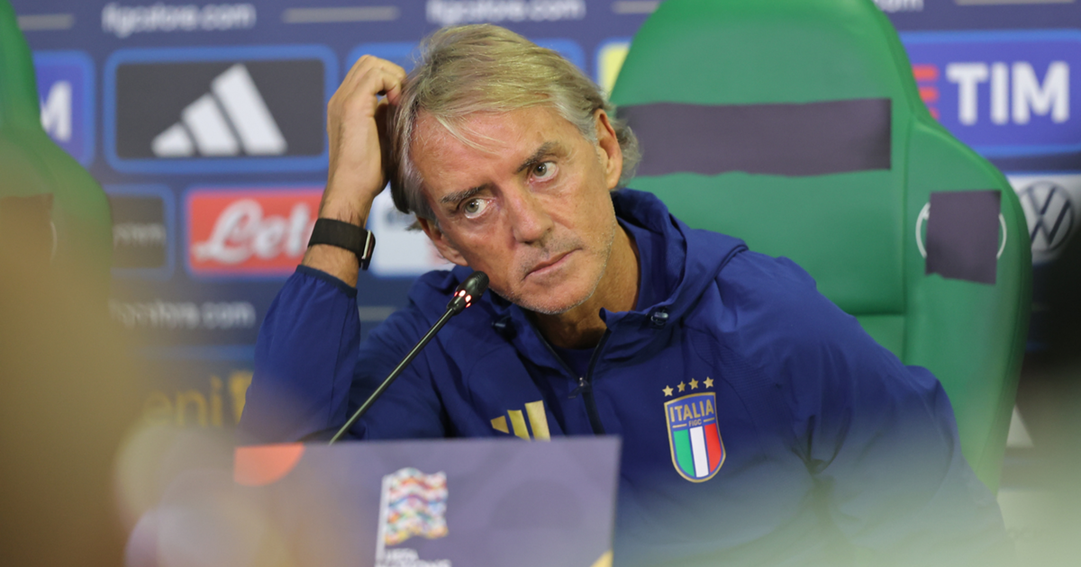Roberto Mancini during his return as Italy head coach