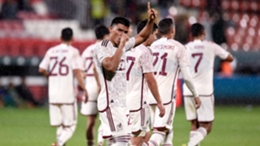 Jesus Gallardo celebrates scoring against Iraq