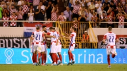 Croatia celebrate Andrej Kramaric's penalty equaliser against France