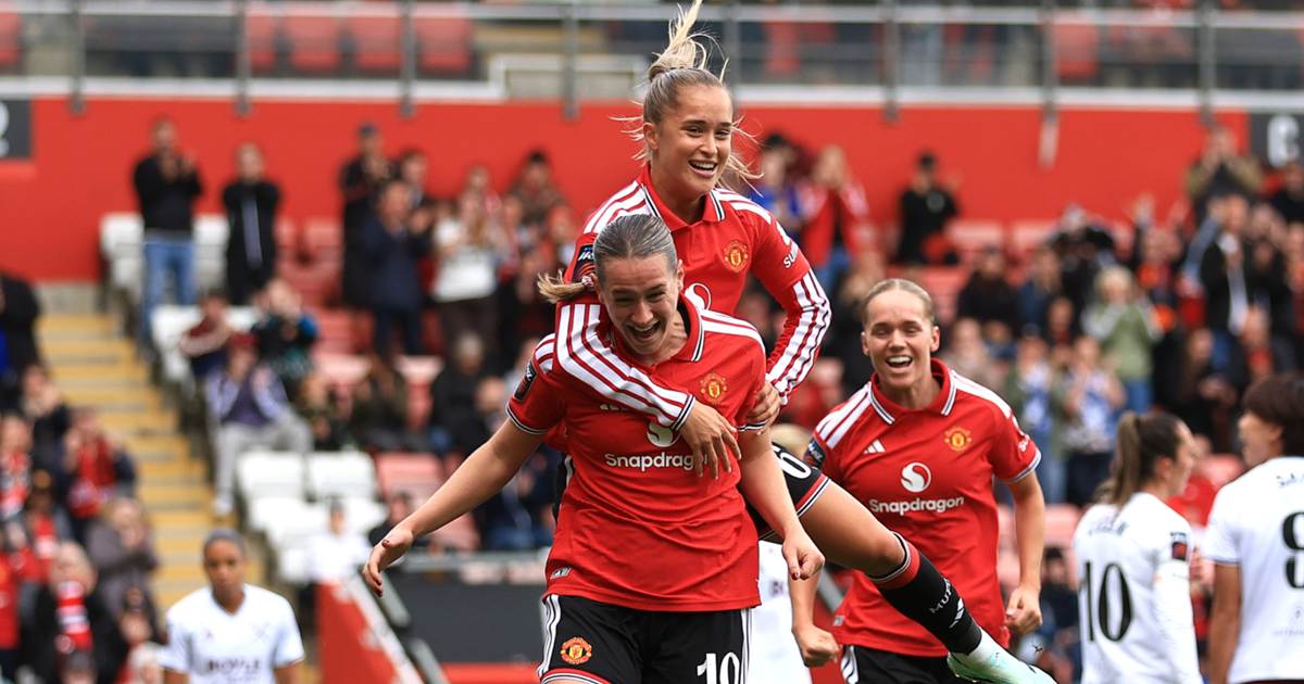 Manchester United players Elisabeth Terland and Andrea Medina