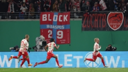 RB Leipzig celebrate Emil Forsberg's dramatic winner
