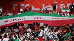 A flag protesting against Iran's treatment of women was flown at the World Cup