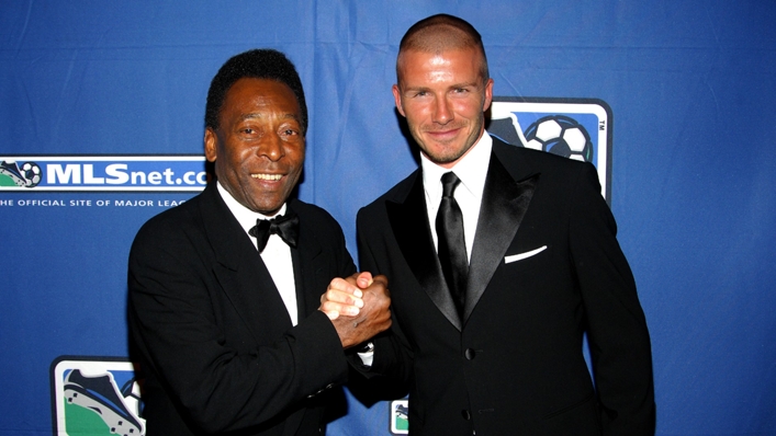 Pele and David Beckham joined together to promote Major League Soccer