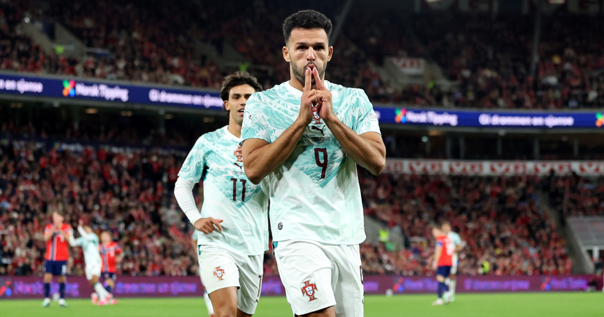 Goncalo Ramos celebrates for Portugal