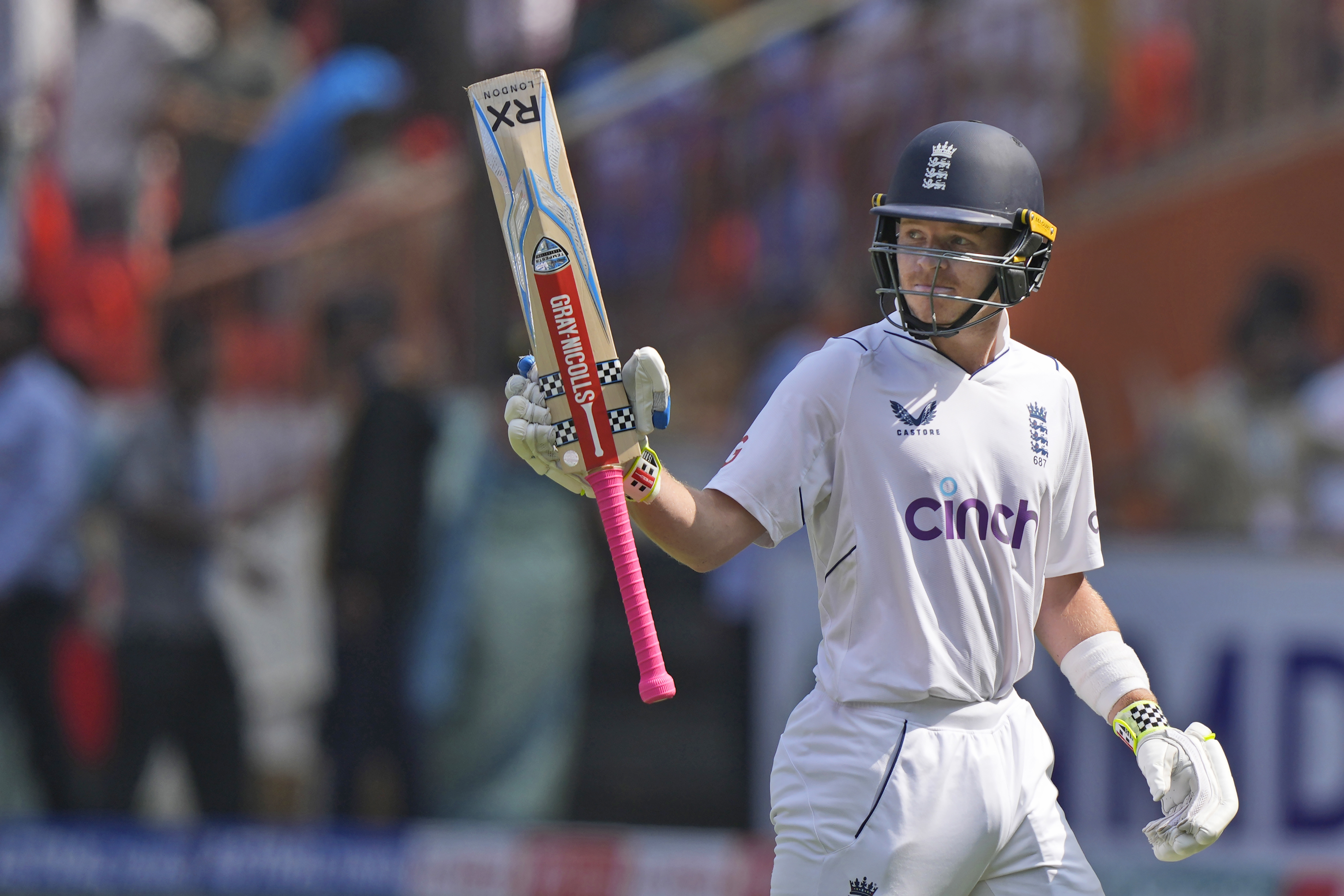 Ollie Pope's 196 turned the contest in England's favour (Manesh Kumar A/AP)