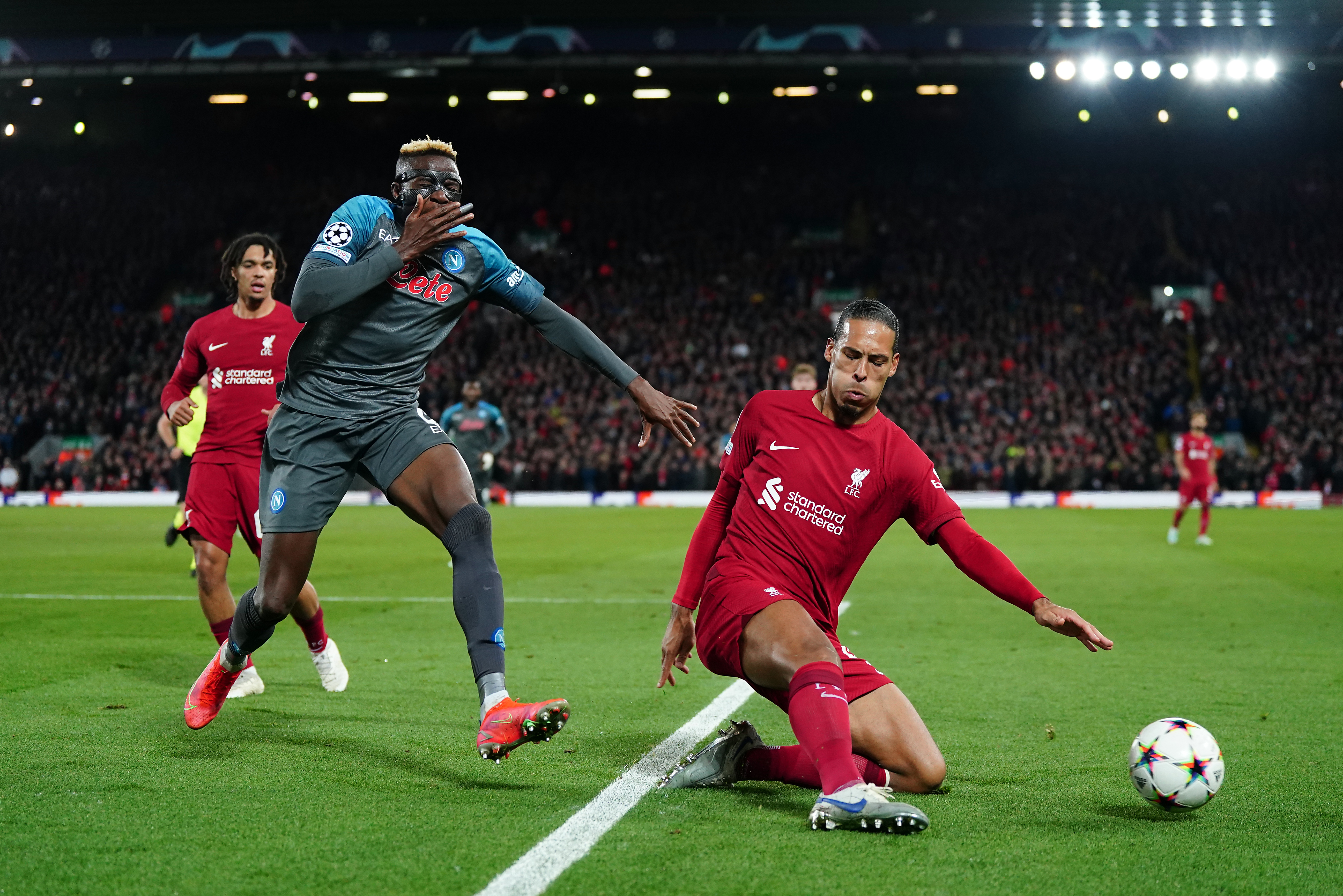 Napoli’s Victor Osimhen in action against Liverpool