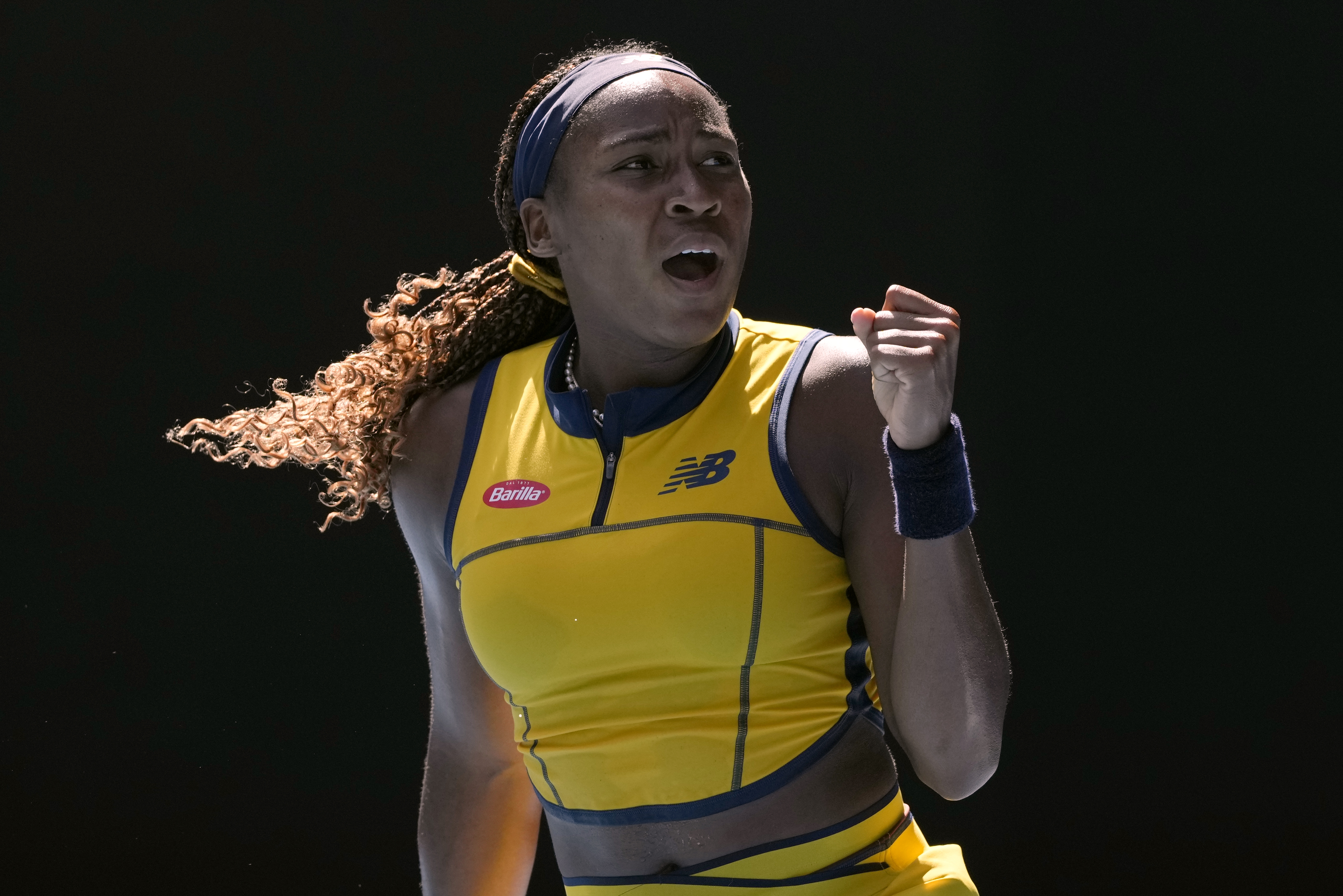 Coco Gauff clenches her fist