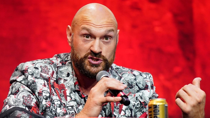 Tyson Fury during the launch press conference of his boxing contest with mixed martial arts fighter Francis Ngannou (James Manning/PA)