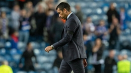 Giovanni van Bronckhorst looks dejected following Rangers' Champions League defeat to Napoli