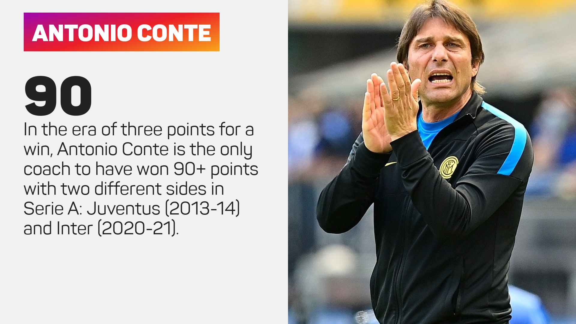 Antonio Conte 90-plus points record