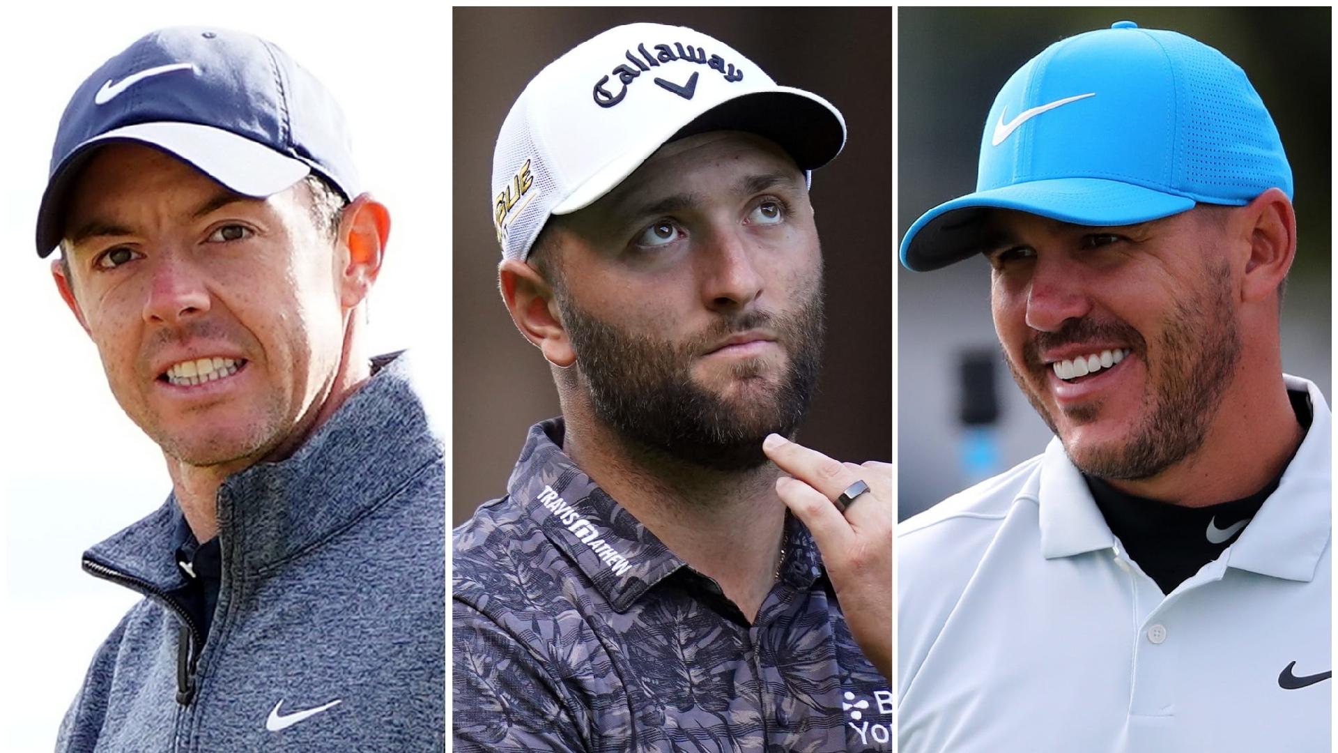 Rory McIlroy, Jon Rahm and Brooks Koepka (Jane Barlow/Adam Davy/Niall Carson/PA)