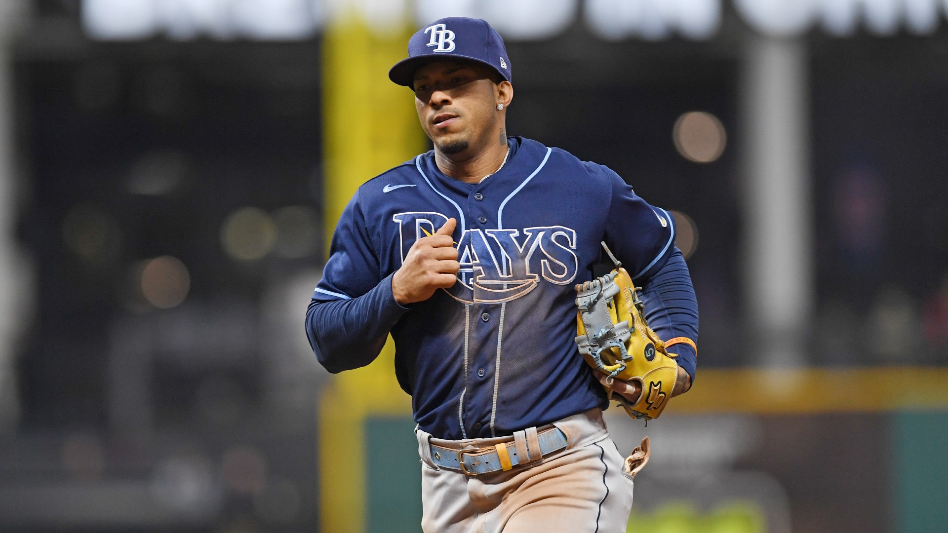 Wander Franco of the Tampa Bay Rays runs off the field