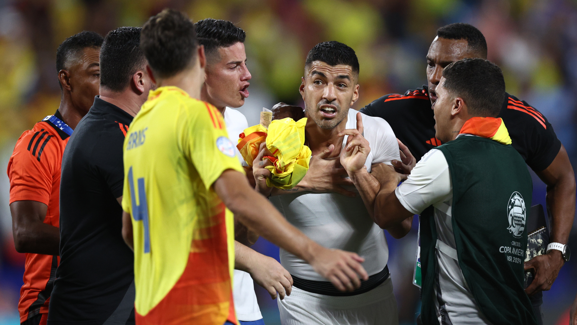 Suarez slams ‘ugly’ Colombia celebrations as violence mars Uruguay defeat