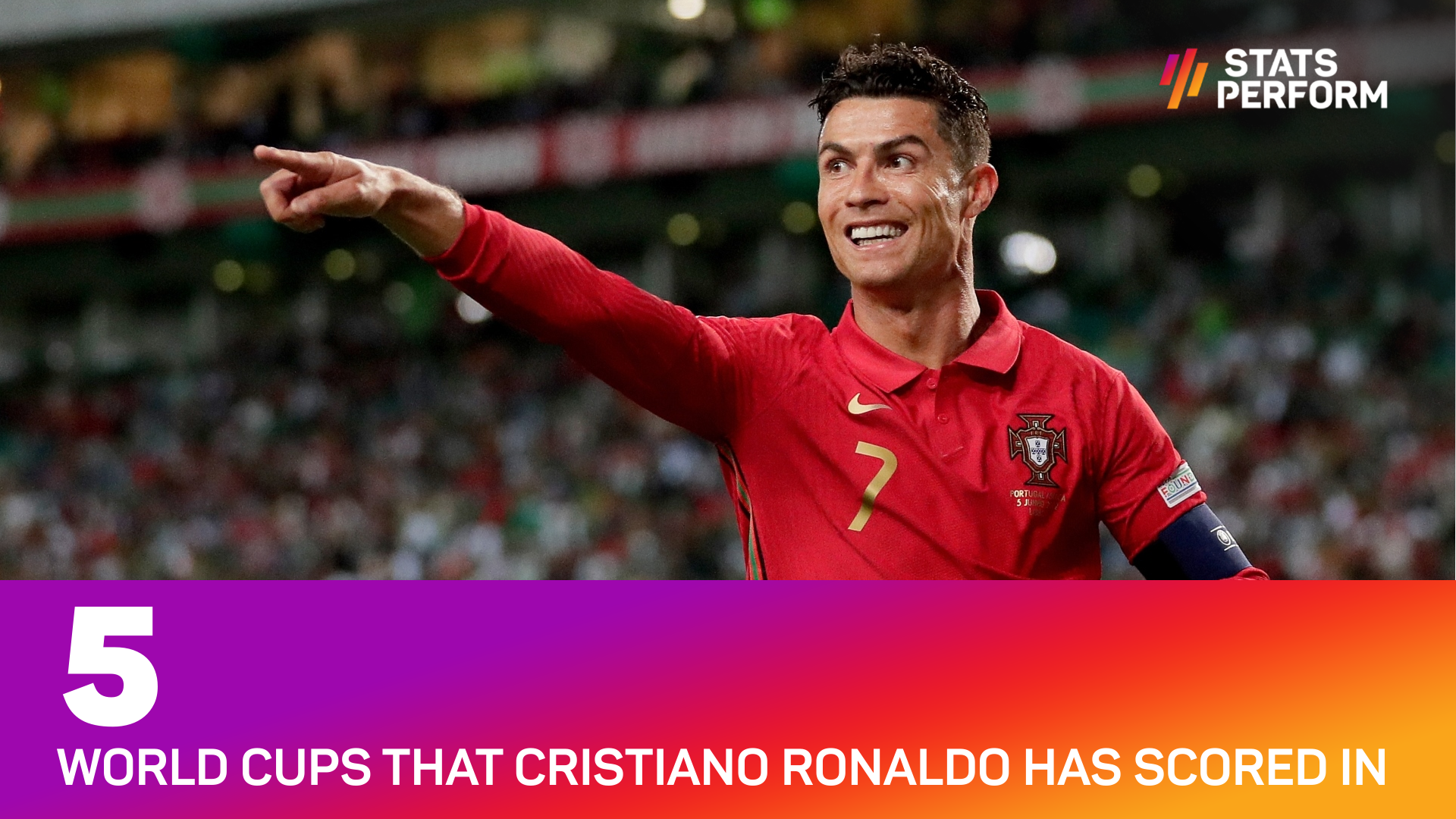 Cristiano Ronaldo has scored in five World Cups