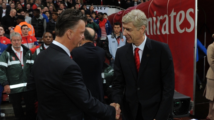 Louis van Gaal and Arsene Wenger during their time working in the Premier League