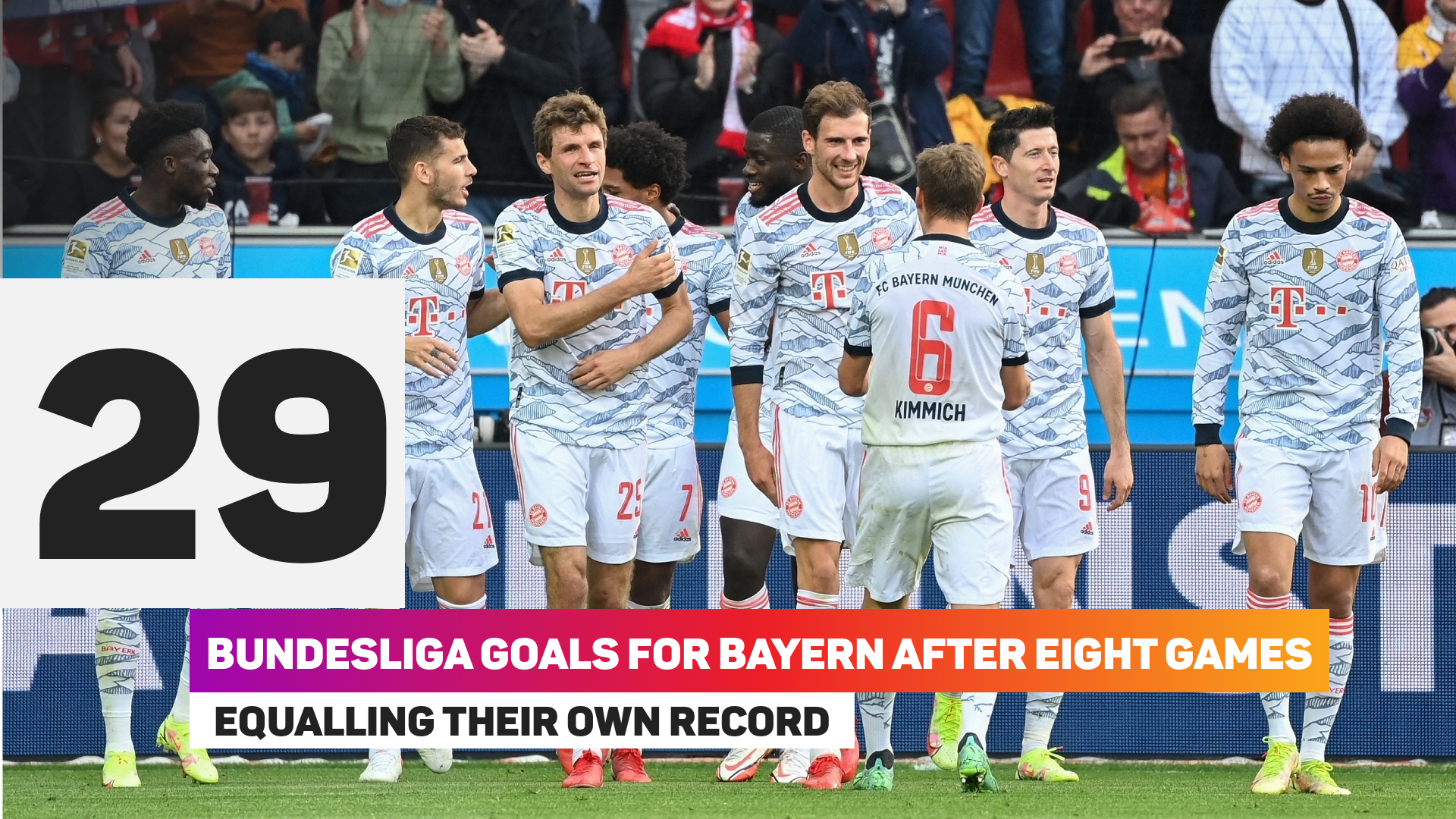 Bayern have 29 goals after eight Bundesliga matches