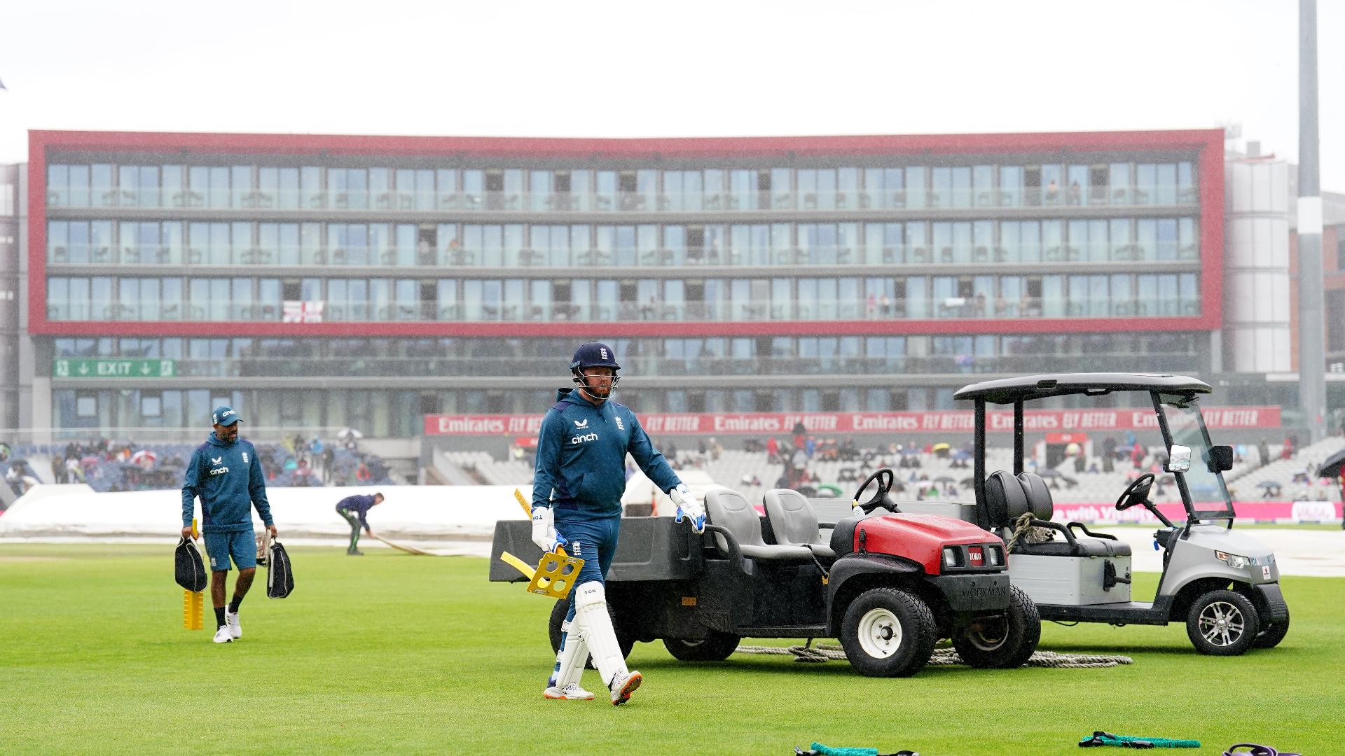 England's Jonny Bairstow returns to the dressing room