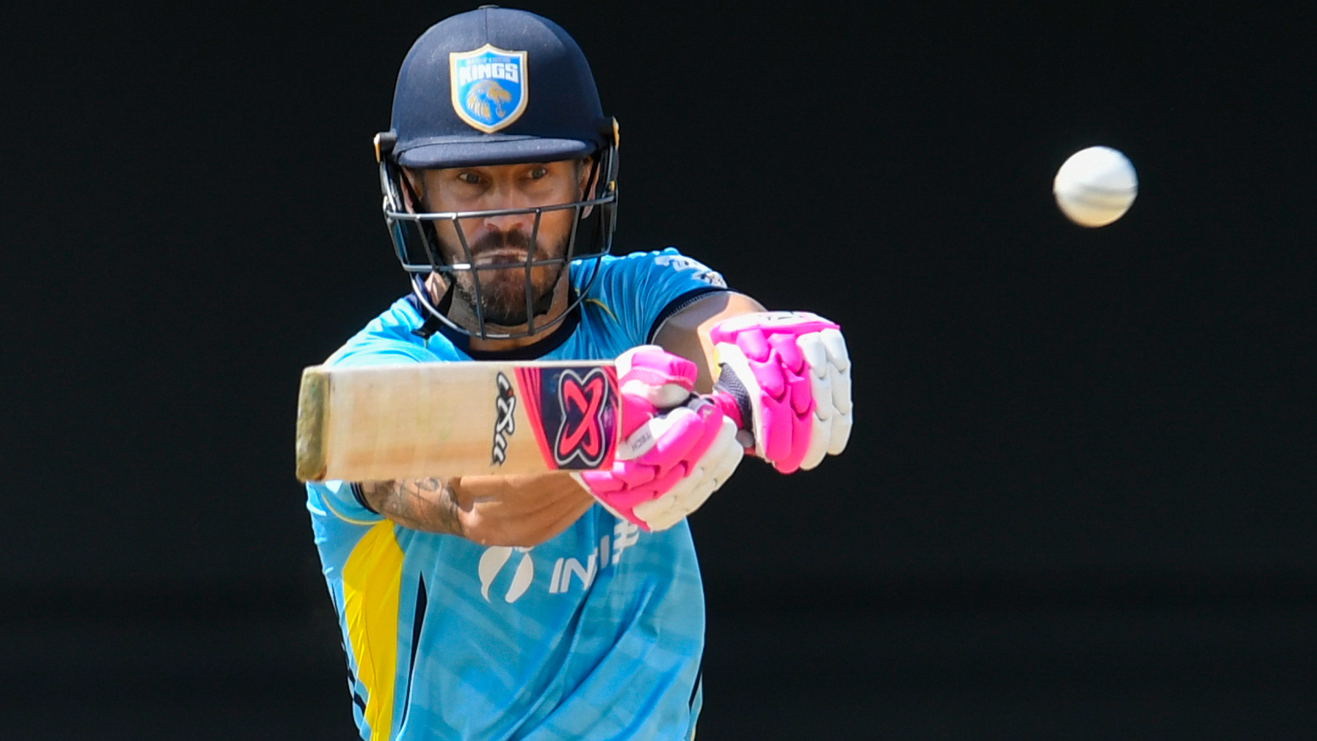 Faf du Plessis, pictured playing for the Saint Lucia Kings, was imperious in the IPL final