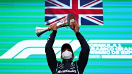 Lewis Hamilton celebrates his Spanish Grand Prix win