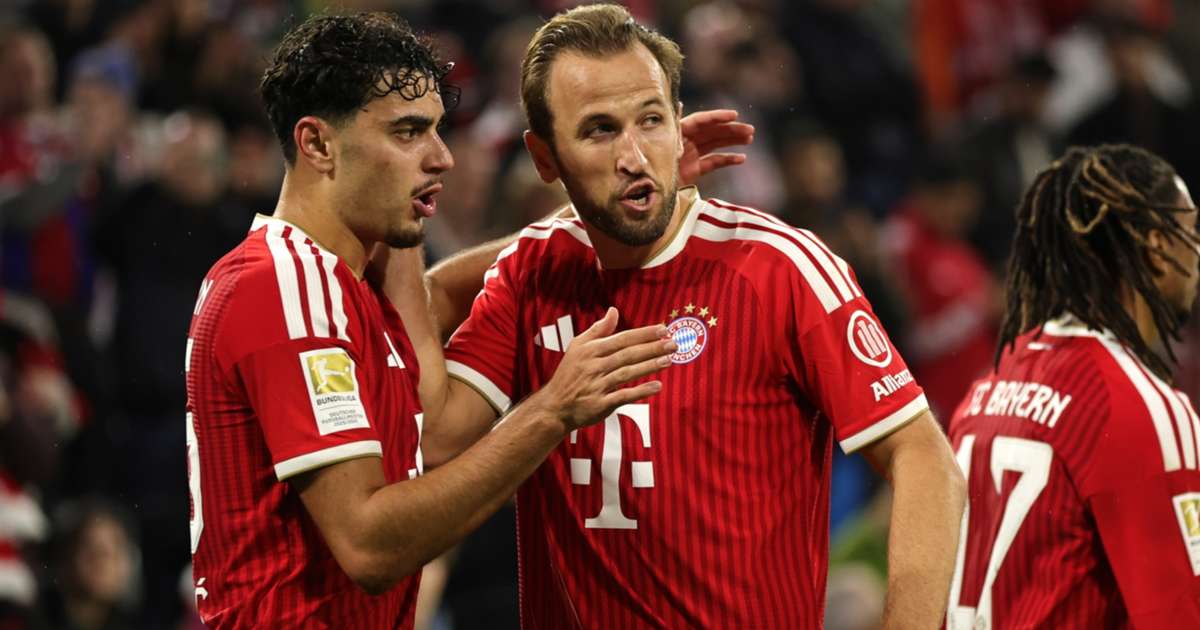 Harry Kane celebrating during Bayern Munich's win over RB Leipzig