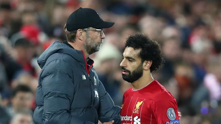 Liverpool manager Jurgen Klopp and forward Mohamed Salah