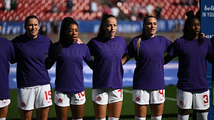 Canada women's national team wore "enough is enough" shirts before a game in February