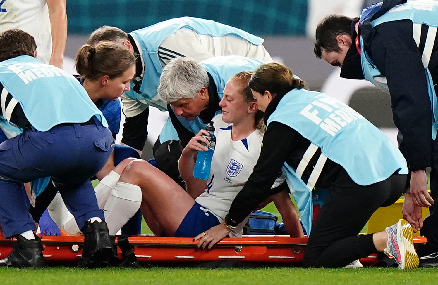 England’s Keira Walsh has remained in Australia after sustaining a knee injury against Denmark
