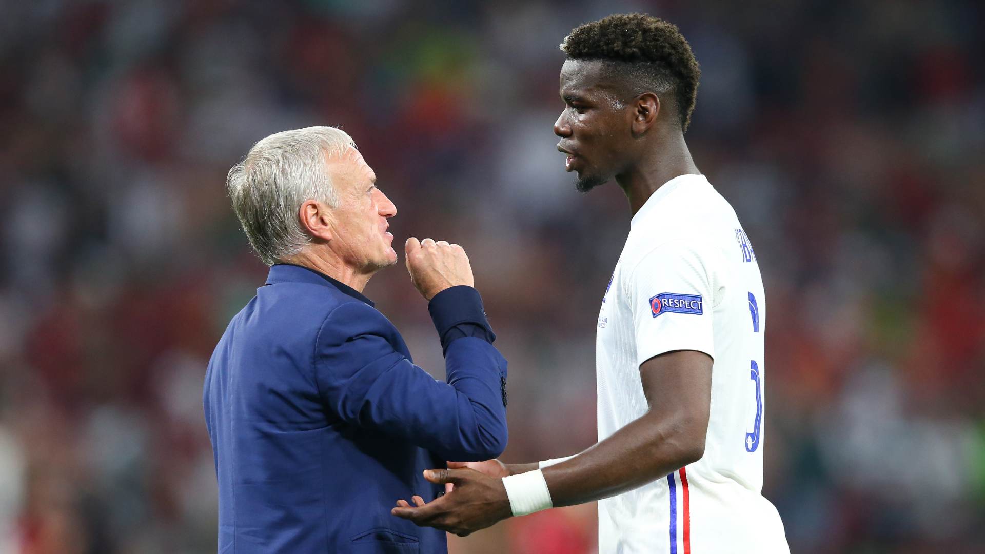 France coach Didier Deschamps and midfielder Paul Pogba