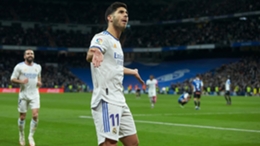Marco Asensio celebrates his goal for Real Madrid against Deportivo Alaves