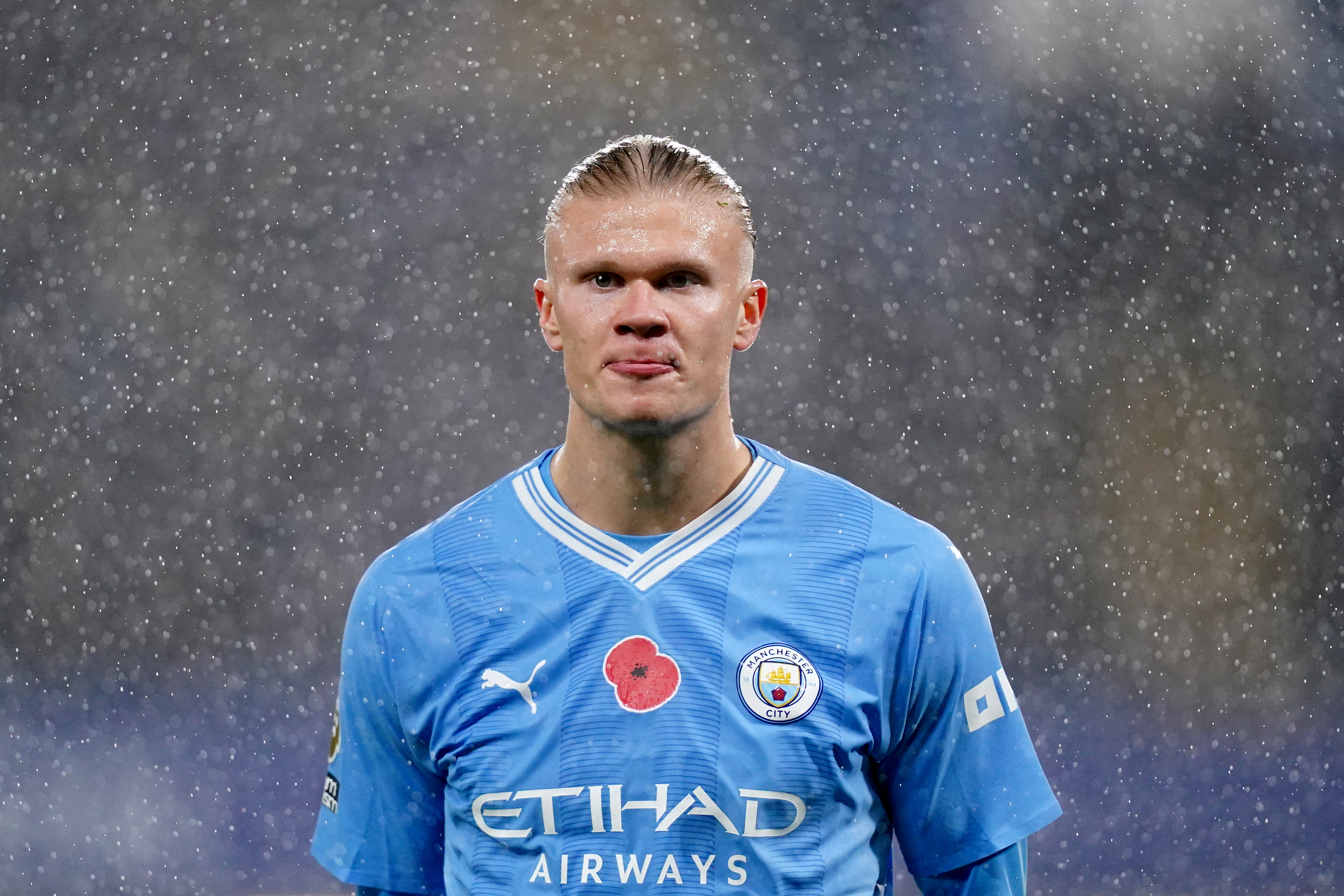 Erling Haaland is nursing a slight ankle injury