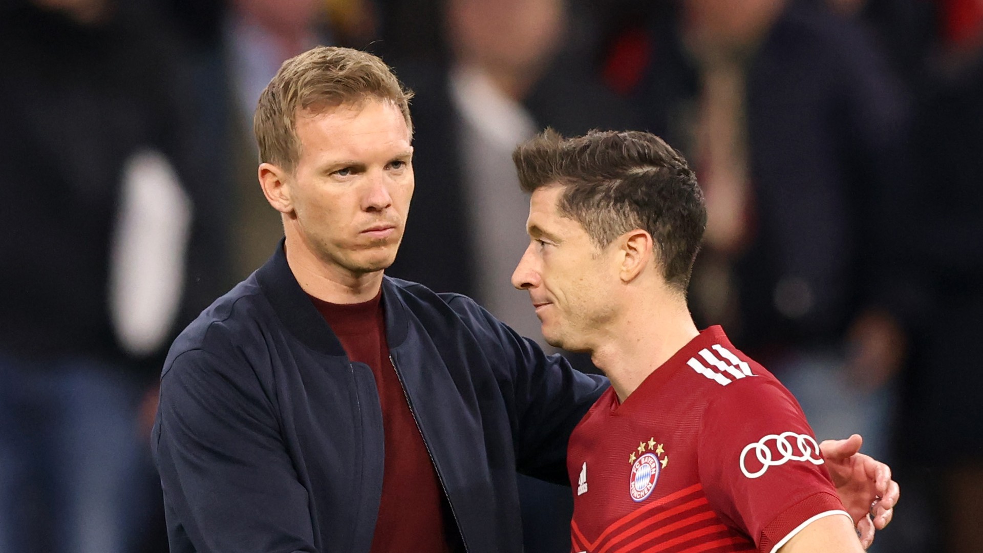 Robert Lewandowski and Bayern coach Julian Nagelsmann