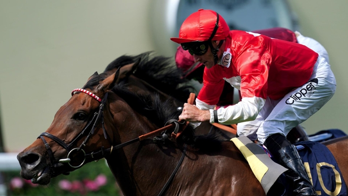 Rogue Millennium ridden by Daniel Tudhope on their way to winning the Duke Of Cambridge Stakes during day two of Royal Ascot at Ascot Racecourse (David Davies/PA)