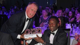 Geoff Hurst and Pele pictured together in 2017