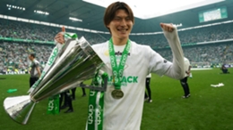 Kyogo Furuhashi is a Scottish Cup final doubt (Andrew Milligan/PA)