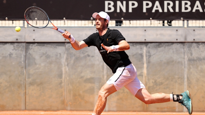 Andy Murray practices in Rome