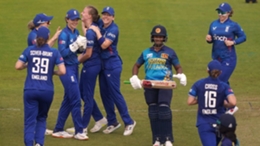 England’s Lauren Filer celebrates with her team-mates (Owen Humphreys/PA).