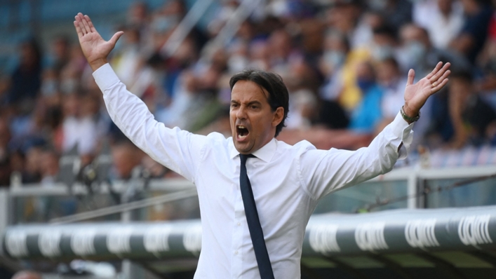 inter boss Simone Inzaghi shows his frustration against Sampdoria
