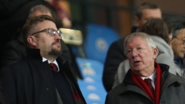 Richard Arnold and Alex Ferguson at a Man Utd game in 2020