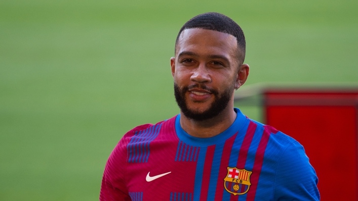 Memphis Depay was unveiled as a Barcelona player on Thursday