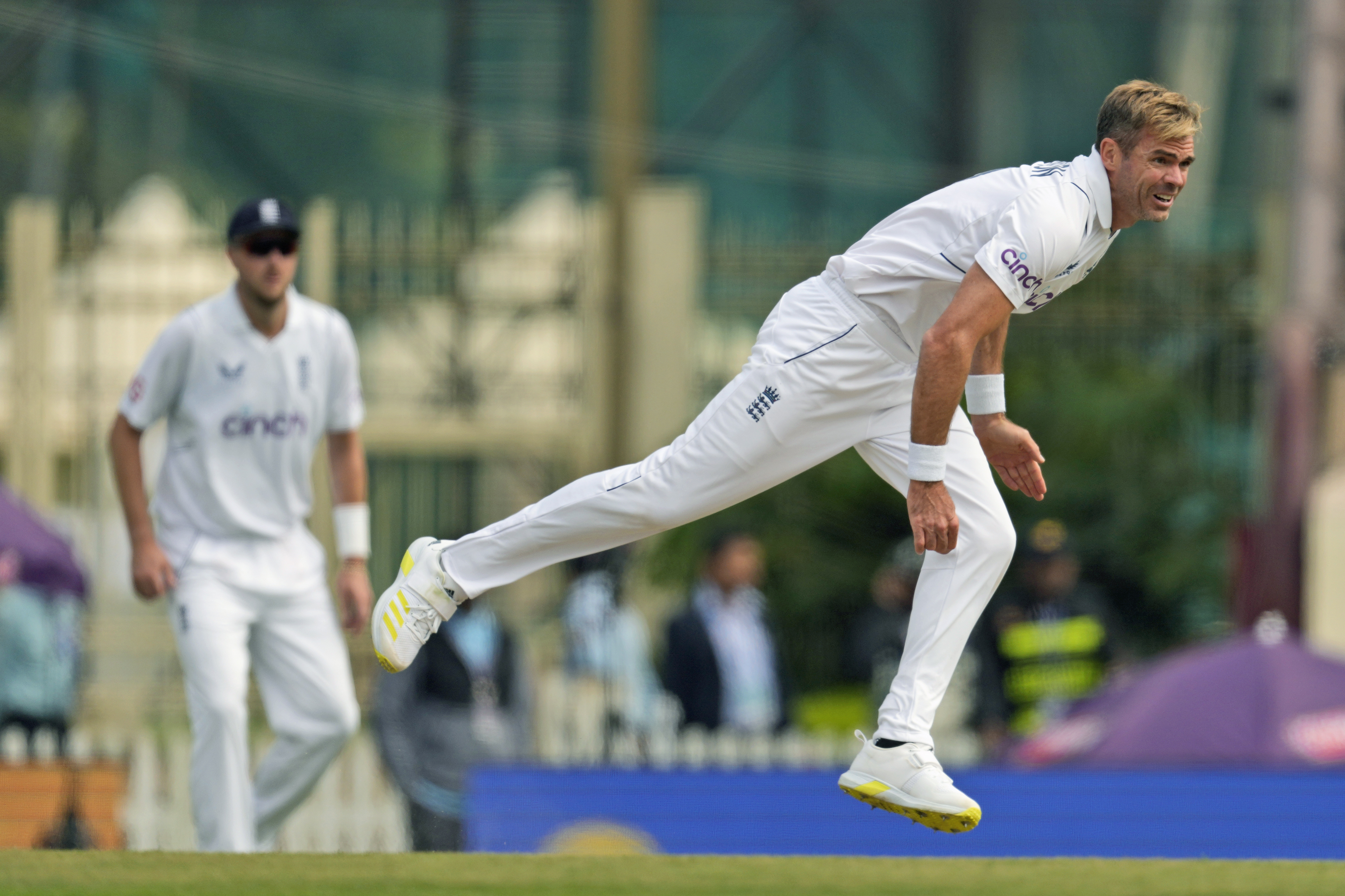 James Anderson could become the first fast bowler to reach 700 Test wickets next week (Ajit Solanki/AP)