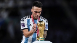 Lautaro Martinez got his hands on the World Cup