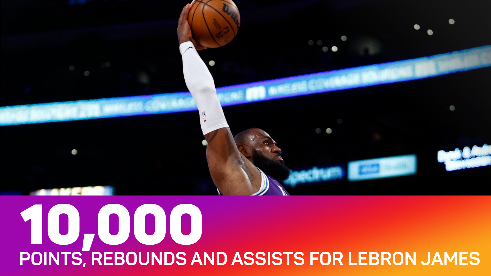 LeBron James has 10,000 points, rebounds and assists in NBA
