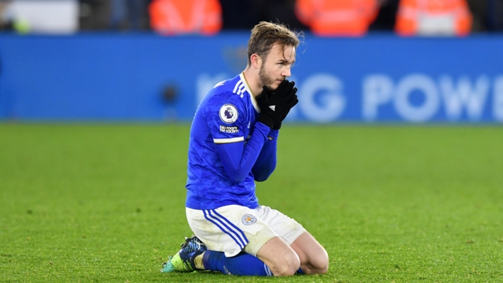 James Maddison reacts to Leicester's defeat to Tottenham