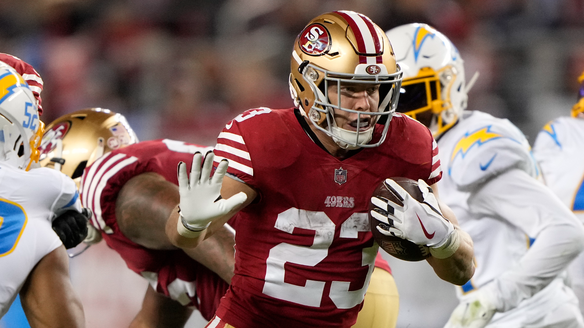 Skor McCaffrey terlambat 49ers ke bawah Chargers