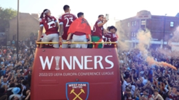 West Ham enjoyed an open-top bus parade through east London after their Europa Conference League success (Bardley Collyer/PA)